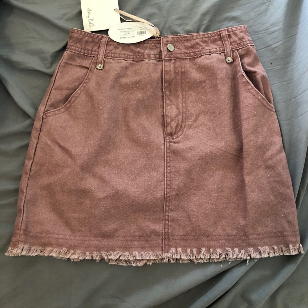 Light pink denim skirt